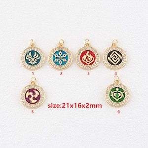 18k Gold gefüllte Element Anhänger, Element Charme, DIY Schmuck Zubehör