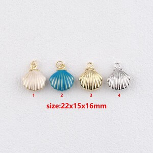18k Gold Filled Shell Pendant,Enamel Shell,DIY Jewelry Accessories