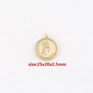 18k Gold Filled Queen Pendant,CZ Queen Charm,DIY Jewelry Accessories