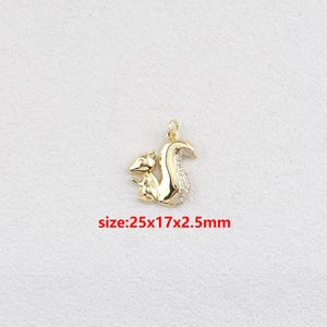 18k Gold Filled Squirrel Pendant,Animal Charm,DIY Jewelry Accessories
