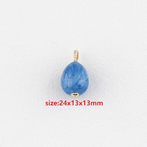 Pendentif oeuf de Pâques rempli d&#39;or 18 carats, breloque oeuf de Pâques en émail, accessoires de bijoux bricolage