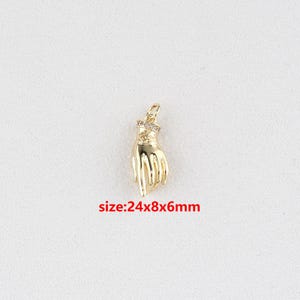 18k Gold Filled Hand Pendant,Hand Charm,DIY Jewelry Accessories