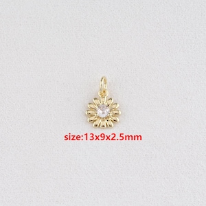 18k Gold Filled Daisy Pendant,Daisy Charm,DIY Jewelry Accessories
