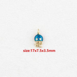 18k Gold gefüllte Qualle Anhänger,Ozean Halskette,Emaille Charme,DIY Schmuck Zubehör