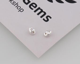 20 Stück Silber Doppel-Loch Perlen, ovale Perlen, DIY Schmuck Zubehör