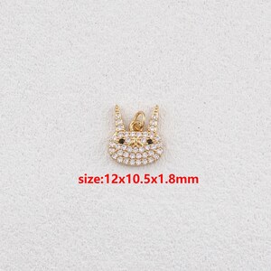 18k Gold Filled Rabbit Pendant,CZ Rabbit Charm,DIY Jewelry Accessories