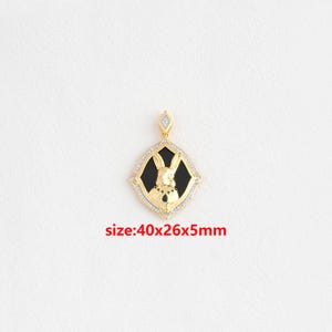 18k Gold Filled Rabbit Pendant,Rabbit Charm,DIY Jewelry Accessories
