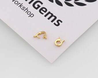 24K Gold Filled Round Clasps,Spring Clasp,Sailor Clasp Lock,DIY Jewelry Accessories