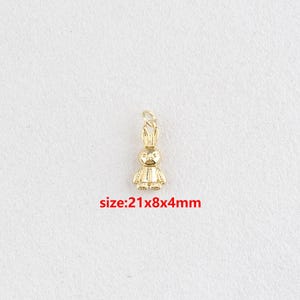 18k Gold Filled Rabbit Pendant,Animal Charm,DIY Jewelry Accessories