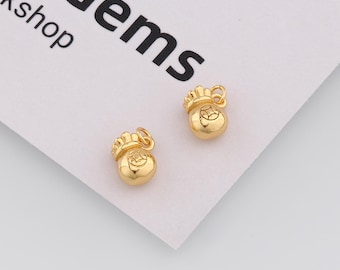 24k Gold Filled Money Bag Pendant,Bag Charm,DIY Jewelry Accessories
