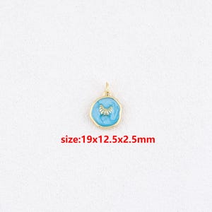18k Gold Filled Bread Pendant,Enamel Charm,DIY Jewelry Accessories