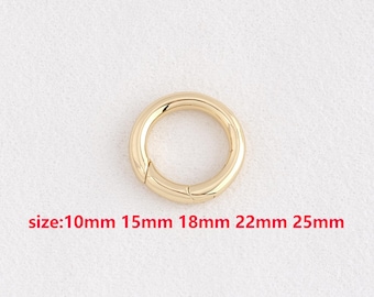 18 kt gold filled ronde karabijnsluiting,gouden veersluiting,drukpoortsluiting,doe-het-zelf sieradenaccessoires