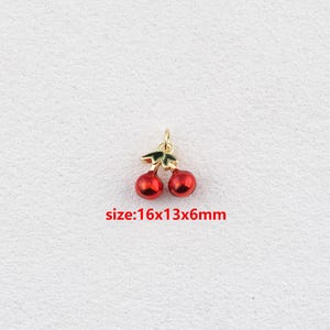 18k Gold Filled Cherry Pendant,Fruit Charm,DIY Jewelry Accessories