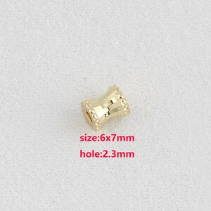 10PCS 18K Gold Filled Cylindrical Beads,Dainty Beads,DIY Jewelry Accessories