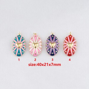 18k Gold Filled Heart Pendant,Enamel Heart Charm,DIY Jewelry Accessories