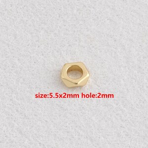 50Pcs 18K Gold Filled Hexagon Spacer Beads,Gold Beads,DIY Jewelry Accessories