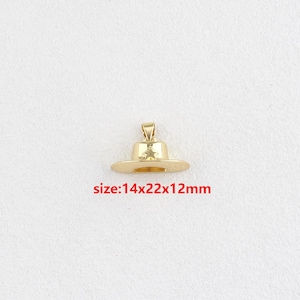 18k Gold Filled Cowboy Hat Pendant,Cowboy Charm,DIY Jewelry Accessories