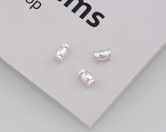 10pcs Silver Barrel Beads,Tube Beads,DIY Jewelry Accessories