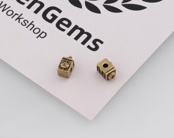 Cuentas de gato antiguas rellenas de oro de 24 quilates, cuentas de animales, accesorios de joyería DIY