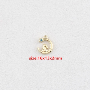 18k Gold Filled Rabbit Pendant,Rabbit Charm,DIY Jewelry Accessories