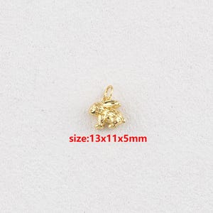 18k Gold Filled Rabbit Pendant,Rabbit Charm,DIY Jewelry Accessories