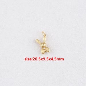 18k Gold Filled Rabbit Pendant,Animal Charm,DIY Jewelry Accessories