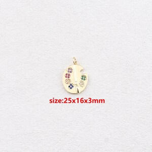 Pingente de pintor com preenchimento de ouro 18k, pingente de pintor com zircônia cúbica, acessórios de joalheria faça você mesmo
