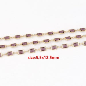 18k Gold Filled Rectangle Chain,Zirconia Link Chain,DIY Jewelry Accessories