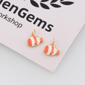 18k Gold Filled Fisch Anhänger, Sea Lover Kettenanhänger, DIY Schmuck Zubehör