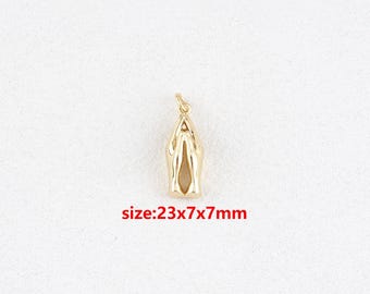18k Gold Filled Hand Pendant,Hand Charm,DIY Jewelry Accessories