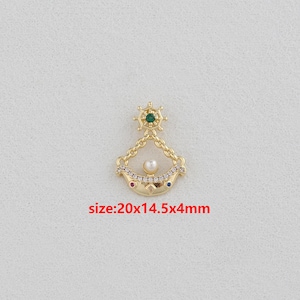 18k Gold Filled Pirate Ship  Pendant,CZ Ship Charm,DIY Jewelry Accessories