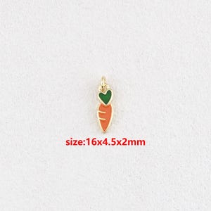 18k Gold Filled Radish Pendant,Enamel Charm,DIY Jewelry Accessories