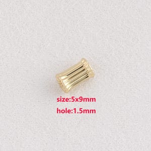 10PCS 18K Gold Filled Cylindrical Beads,Dainty Tube Beads,DIY Jewelry Accessories