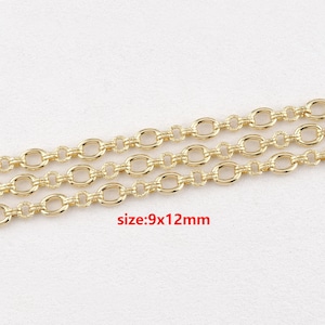 18k Gold Filled Oval Chain,Texture Link Chain,DIY Jewelry Accessories