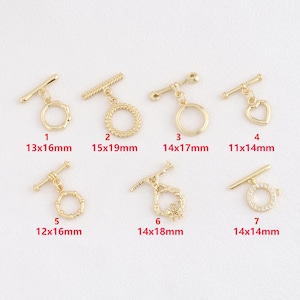 18K Gold Filled Round OT Clasp,Heart OT Toggle Buckle,DIY Jewelry Accessories