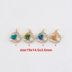18k Gold Filled Shell Pendant,Enamel Shell,DIY Jewelry Accessories