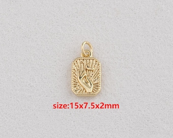 18k Gold Filled Hand Pendant,Hand Charm,DIY Jewelry Accessories