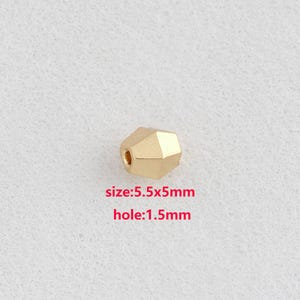 50PCS 18K Gold Filled Hexagon Spacer Beads,Gold Beads,DIY Jewelry Accessories