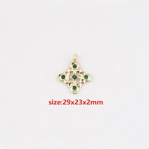 18k Gold Filled Geometric Pendant,Rhombus Charm,DIY Jewelry Accessories
