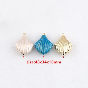 18k Gold Filled Shell Pendant,Enamel Shell,DIY Jewelry Accessories
