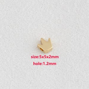 10PCS 18K Gold Filled Crown Spacer Beads,Gold Beads,DIY Jewelry Accessories