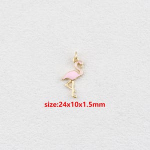 18k Gold Filled Crane Pendant,Enamel Necklace,DIY Jewelry Accessories
