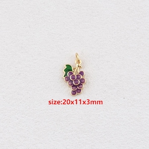 18k Gold Filled Grape Pendant,Fruit Charm,DIY Jewelry Accessories