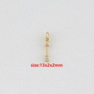 18k Gold Filled Arrow Pendant,CZ Arrow Charm,DIY Jewelry Accessories