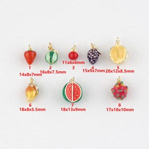 18k Gold Filled Apple Pendant,Fruit Necklace,Enamel Charm,DIY Jewelry Accessories