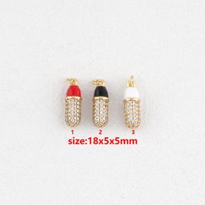 18k Gold Filled Pill Pendant,Capsule Charm,DIY Jewelry Accessories