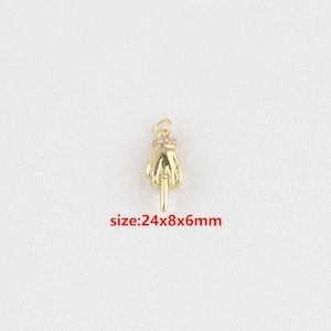18k Gold Filled Fist Pendant,Gesture Charm,DIY Jewelry Accessories