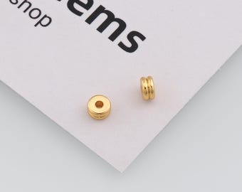10 pezzi di perline distanziatrici a disco riempite d'oro 24K, perline rotonde piatte, accessori per gioielli fai da te