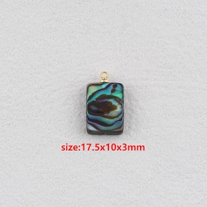 18k Gold Filled Rectangle Pendant,Shell Rectangle Charm,DIY Jewelry Accessories