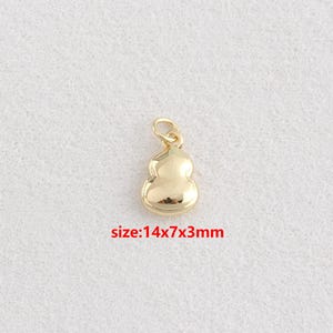 Pendentif calebasse en or 18 carats, breloque calebasse, accessoires de bijoux à faire soi-même